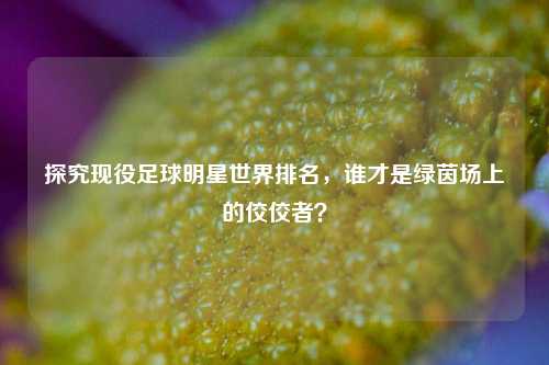 探究现役足球明星世界排名，谁才是绿茵场上的佼佼者？